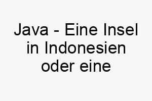 java eine insel in indonesien oder eine programmiersprache ein einzigartiger oder technischer name fuer einen hund 20895