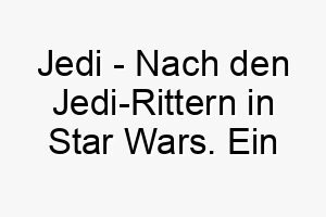 jedi nach den jedi rittern in star wars ein toller name fuer einen star wars fan oder einen mutigen loyalen hund 20852