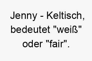 jenny keltisch bedeutet weiss oder fair bedeutung als hundename passt zu einem hund mit hellem fell oder einem fairen liebenswerten charakter 15237