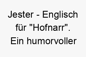 jester englisch fuer hofnarr ein humorvoller name fuer einen spielerischen hund 20883