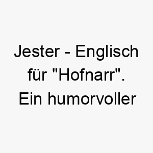 jester englisch fuer hofnarr ein humorvoller name fuer einen spielerischen hund 20883