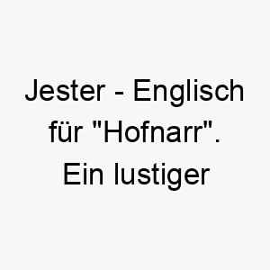 jester englisch fuer hofnarr ein lustiger name fuer einen hund der gerne spielt und unsinn macht 20843
