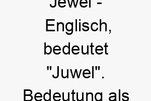 jewel englisch bedeutet juwel bedeutung als hundename ideal fuer einen wertvollen oder glaenzenden hund 15175