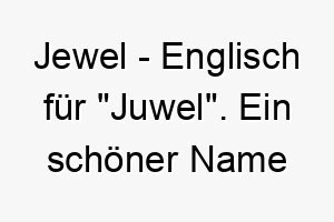 jewel englisch fuer juwel ein schoener name fuer einen wertvollen geliebten hund 20833