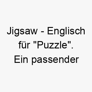 jigsaw englisch fuer puzzle ein passender name fuer einen klugen hund der gerne probleme loest 20898