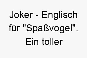 joker englisch fuer spassvogel ein toller name fuer einen hund der immer unfug treibt und alle zum lachen bringt 20802