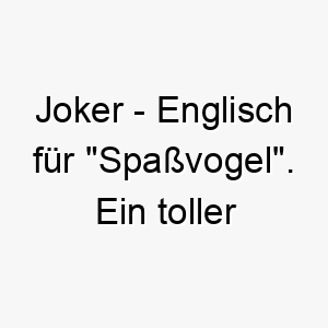 joker englisch fuer spassvogel ein toller name fuer einen hund der immer unfug treibt und alle zum lachen bringt 20802