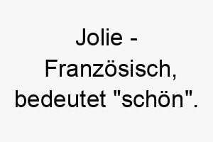 jolie franzoesisch bedeutet schoen bedeutung als hundename passt zu einem besonders attraktiven hund 15213