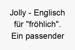 jolly englisch fuer froehlich ein passender name fuer einen hund der immer gut gelaunt ist 20876