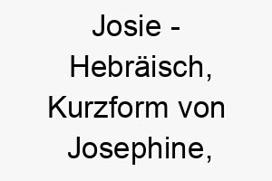 josie hebraeisch kurzform von josephine bedeutet gott wird hinzufuegen bedeutung als hundename geeignet fuer einen gesegneten oder gluecklichen hund 15202