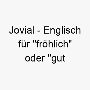 jovial englisch fuer froehlich oder gut gelaunt ein toller name fuer einen hund der immer gluecklich ist 20890