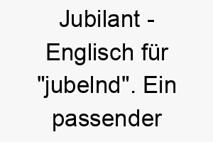 jubilant englisch fuer jubelnd ein passender name fuer einen stets gluecklichen und freudigen hund 20835