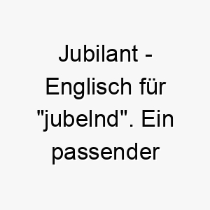 jubilant englisch fuer jubelnd ein passender name fuer einen stets gluecklichen und freudigen hund 20835