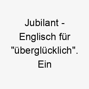 jubilant englisch fuer uebergluecklich ein passender name fuer einen froehlichen immer gluecklichen hund 20860