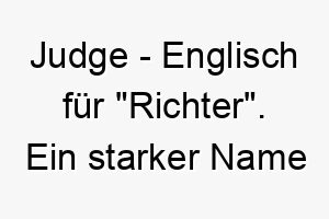 judge englisch fuer richter ein starker name fuer einen gerechten und fairen hund 20827