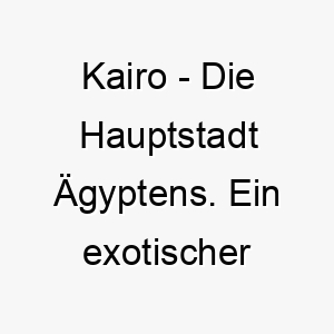 kairo die hauptstadt aegyptens ein exotischer name fuer einen einzigartigen hund 21177