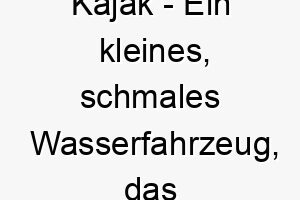 kajak ein kleines schmales wasserfahrzeug das mit einem doppelpaddel gesteuert wird ein sportlicher und abenteuerlicher name fuer einen hund 21301