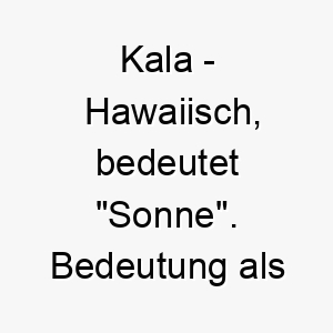 kala hawaiisch bedeutet sonne bedeutung als hundename fuer einen sonnigen lebensfrohen hund 15631