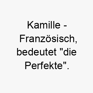 kamille franzoesisch bedeutet die perfekte bedeutung als hundename fuer einen hervorragenden perfekten hund 15623