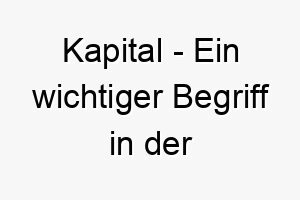 kapital ein wichtiger begriff in der wirtschaft der oft auf geld oder andere wertvolle ressourcen hinweist ein passender name fuer einen wertvollen hund 21241