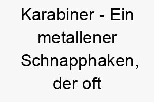 karabiner ein metallener schnapphaken der oft zum klettern verwendet wird ein robuster name fuer einen aktiven oder abenteuerlustigen hund 21216