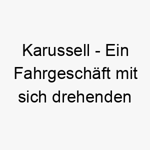 karussell ein fahrgeschaeft mit sich drehenden sitzen oder plattformen ein lustiger und froehlicher name fuer einen verspielten hund 21316