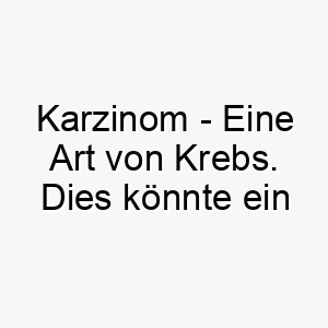 karzinom eine art von krebs dies koennte ein passender name fuer einen hund sein der eine solche krankheit ueberlebt hat 21251