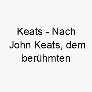 keats nach john keats dem beruehmten romantischen dichter ein poetischer name fuer einen tiefgruendigen hund 21159