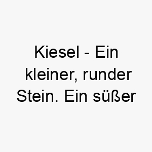 kiesel ein kleiner runder stein ein suesser name fuer einen kleinen hund 21210