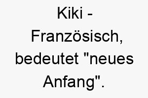 kiki franzoesisch bedeutet neues anfang bedeutung als hundename fuer einen hund der ein neuer anfang fuer dich darstellt 15622