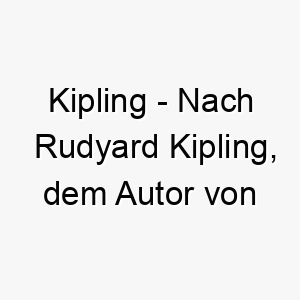 kipling nach rudyard kipling dem autor von das dschungelbuch ein literarischer name fuer einen hund der gerne geschichten hoert 21144