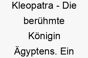 kleopatra die beruehmte koenigin aegyptens ein koeniglicher name fuer einen majestaetischen hund 21237