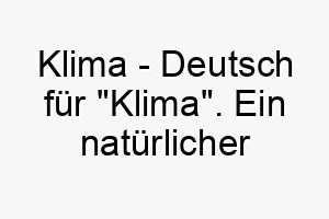 klima deutsch fuer klima ein natuerlicher name fuer einen hund der die natur liebt 21191