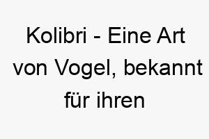 kolibri eine art von vogel bekannt fuer ihren schnellen fluegelschlag und ihre faehigkeit in der luft zu schweben ein suesser und schneller name fuer einen kleinen hund 21190