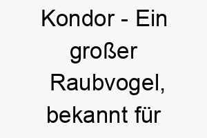 kondor ein grosser raubvogel bekannt fuer seine beeindruckenden flugfaehigkeiten ein majestaetischer name fuer einen hund mit einer starken praesenz 21262