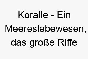 koralle ein meereslebewesen das grosse riffe bildet ein bunter und exotischer name fuer einen hund 21315