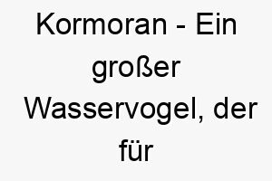 kormoran ein grosser wasservogel der fuer seine tauchfaehigkeiten bekannt ist ein passender name fuer einen hund der gerne schwimmt 21317