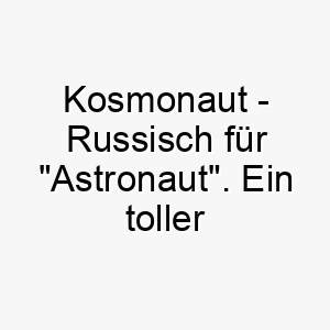 kosmonaut russisch fuer astronaut ein toller name fuer einen hund der gerne draussen ist und die sterne betrachtet 21224