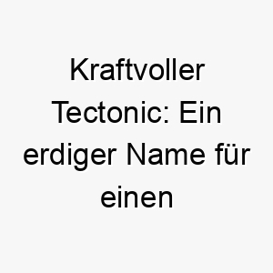 kraftvoller tectonic ein erdiger name fuer einen hund der wie tektonische platten die welt bewegt 26498