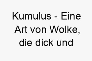 kumulus eine art von wolke die dick und flauschig aussieht ein flauschiger und suesser name fuer einen hund 21300