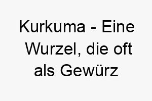 kurkuma eine wurzel die oft als gewuerz verwendet wird und fuer ihre leuchtend gelbe farbe bekannt ist ein wuerziger name fuer einen hund mit einer lebhaften persoenlichkeit 21242