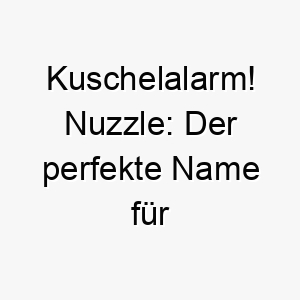 kuschelalarm nuzzle der perfekte name fuer einen liebevollen und anhaenglichen vierbeiner 23200