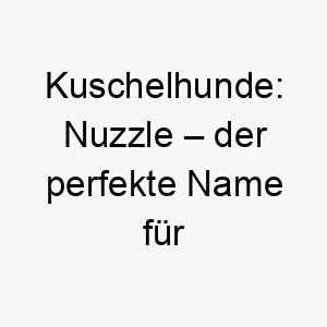 kuschelhunde nuzzle der perfekte name fuer verschmuste fellnasen 23148