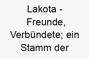 lakota freunde verbuendete ein stamm der sioux nation 22109