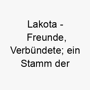 lakota freunde verbuendete ein stamm der sioux nation 22109