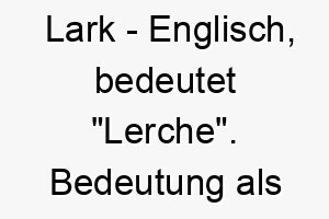 lark englisch bedeutet lerche bedeutung als hundename fuer einen froehlichen lebenslustigen hund 16014