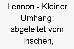 lennon kleiner umhang abgeleitet vom irischen auch eine anspielung auf den beruehmten musiker john lennon 21735