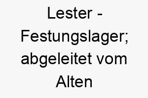 lester festungslager abgeleitet vom alten englischen 21762