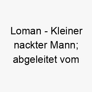 loman kleiner nackter mann abgeleitet vom irischen 22083