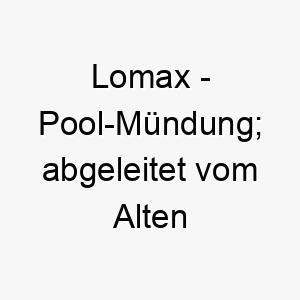 lomax pool muendung abgeleitet vom alten englischen 22067